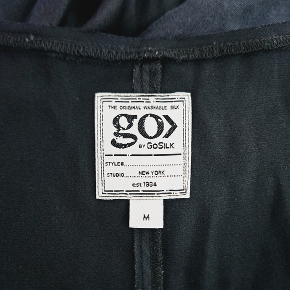 GO BY GO SILK ICONIC top  BLACK silk SIZE L - Picture 5 of 6